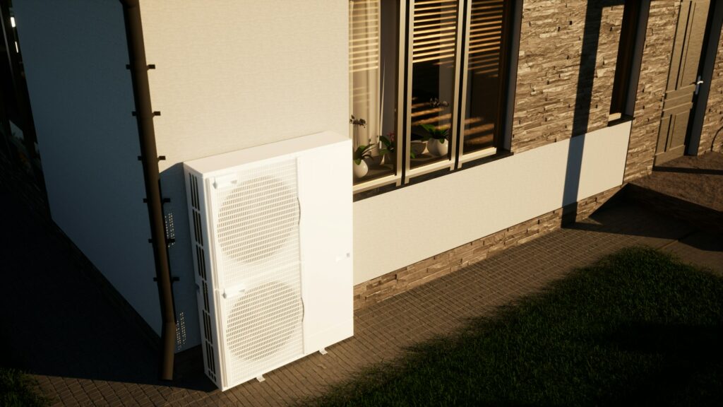 Heat pump of air-water technology for the home.